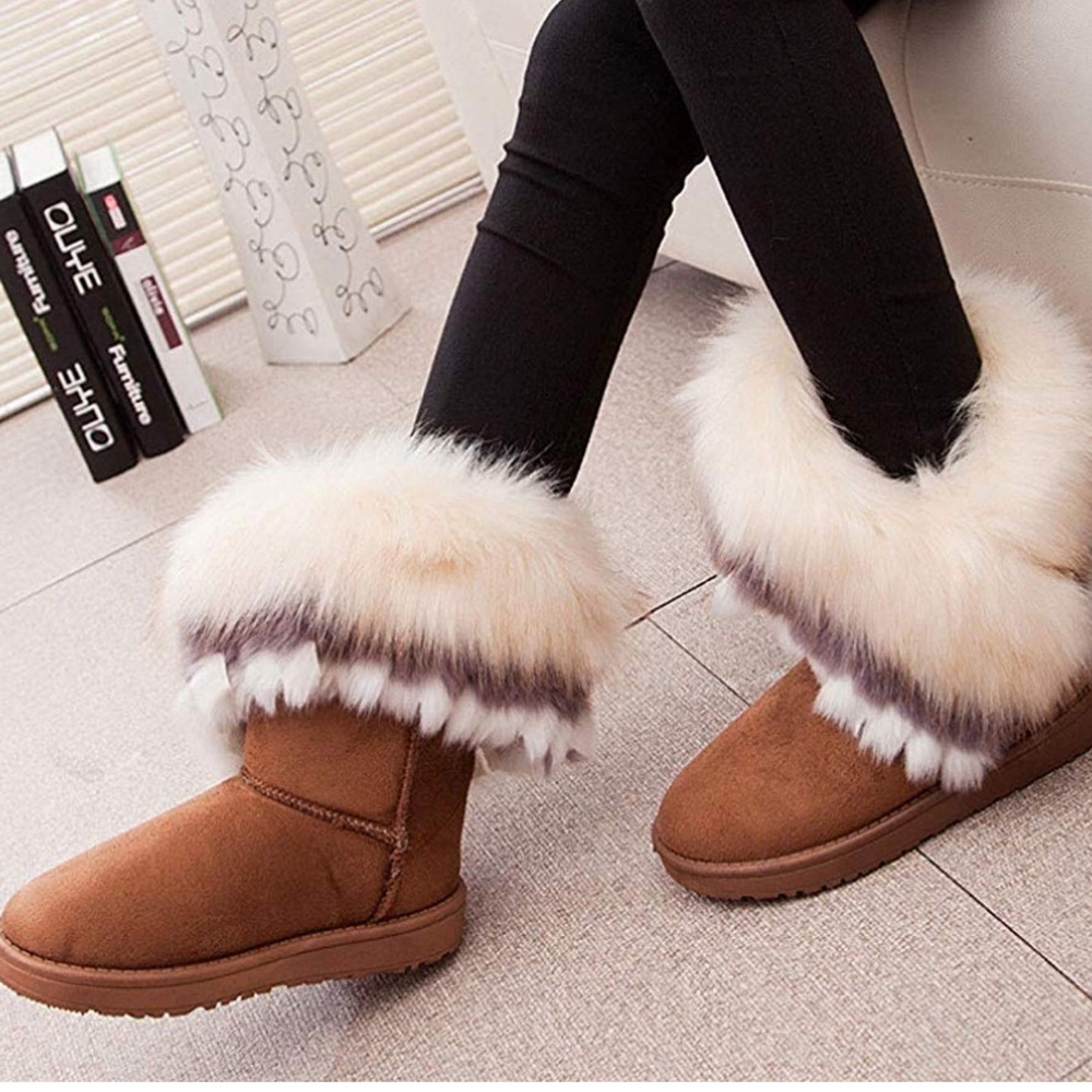 Faux fur boots